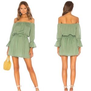 Tularosa Luna off the Shoulder Eyelet Ruffle Dress
